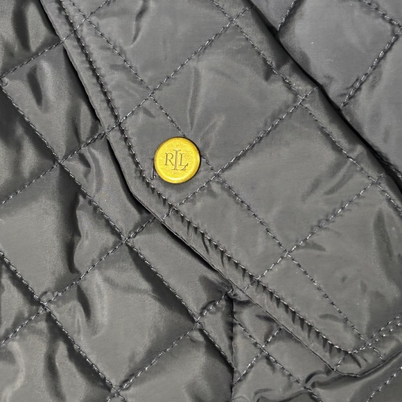 Polo Ralph Lauren Black Quilted Jacket with Brown Details-women’s - Picture 4 of 13